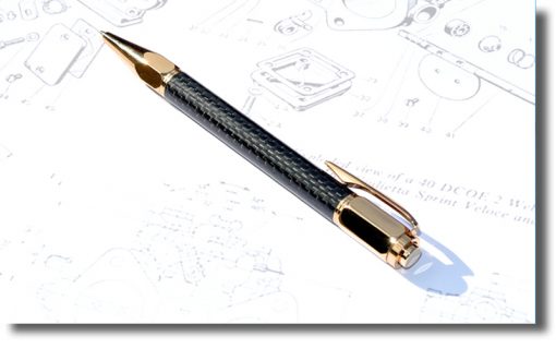 Gold Vertex Carbon Fibre Ballpoint Pen